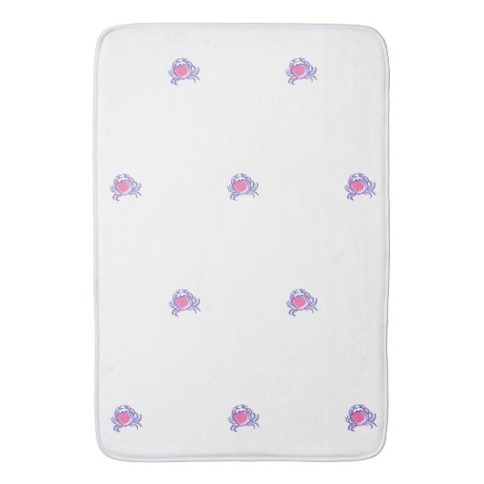 Preppy Pink Crab Badematte (Vorderseite Vertikal)