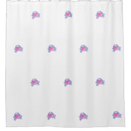 Preppy Pink Crab Duschvorhang
