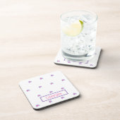 Preppy Pink Crab Personalisiert Getränkeuntersetzer (Rechte Seite)