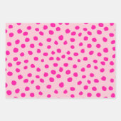 Preppy Pink Dots Moderne Animal Print Spots Geschenkpapier Set (Vorderseite 3)