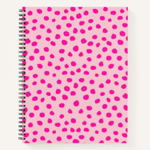 Preppy Pink Dots Moderne Animal Print Spots Notizblock