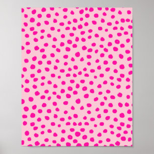 Preppy Pink Dots Moderne Animal Print Spots Poster