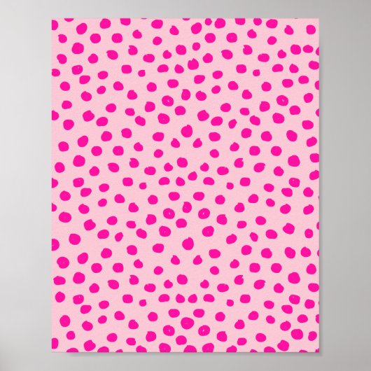 Preppy Pink Dots Moderne Animal Print Spots Poster (Vorne)