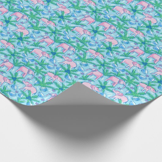 Preppy Pink Elephant Geschenkpapier (Ecke)