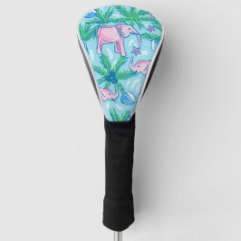 Preppy Pink Elephant Golf Headcover