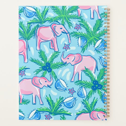 Preppy Pink Elephant Planer (Rückseite)