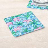 Preppy Pink Elephant Rechteckiger Pappuntersetzer (angewinkelt)