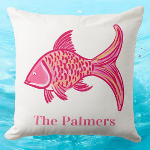 Preppy Pink Fish Kissen
