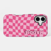 Preppy Pink Geometric iPhone 16 Hülle (Rückseite (Horizontal))