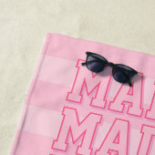Preppy Pink gestreiftes Strandtuch (Beispiel)