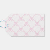 Preppy Pink Ginger Jar Monogram Erster Geburtstag Geschenkanhänger (Rückseite Horizontal)