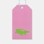 Preppy Pink Gingham Green Alligator Southern Fun Geschenkanhänger (Vorderseite)