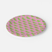 Preppy Pink Gingham Green Alligator Southern Fun Pappteller (Schrägansicht)