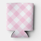 Preppy Pink Gingham Kariert Pattern Dosenkühler (Vorderseite)