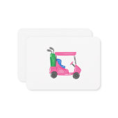 Preppy Pink Golf Cart Custom Mitteilungskarte (Vorderseite/Rückseite Beispiel)
