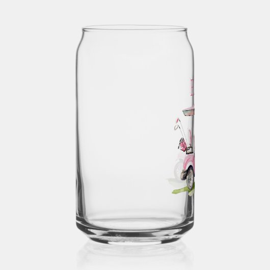 Preppy Pink Golf Cart Monogram Dosenglas (Rechts)