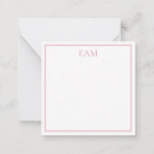 Preppy Pink Golf Cart Monogram Mitteilungskarte (Rückseite)