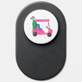 Preppy Pink Golf Cart Monogram PopSocket