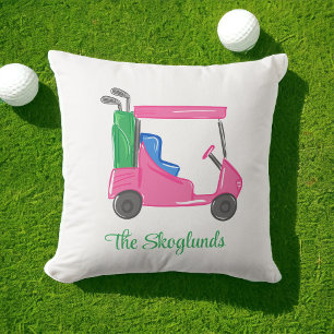 Preppy Pink Golf Cart Personalisiert Kissen