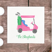 Preppy Pink Golf Cart Personalisiert Serviette