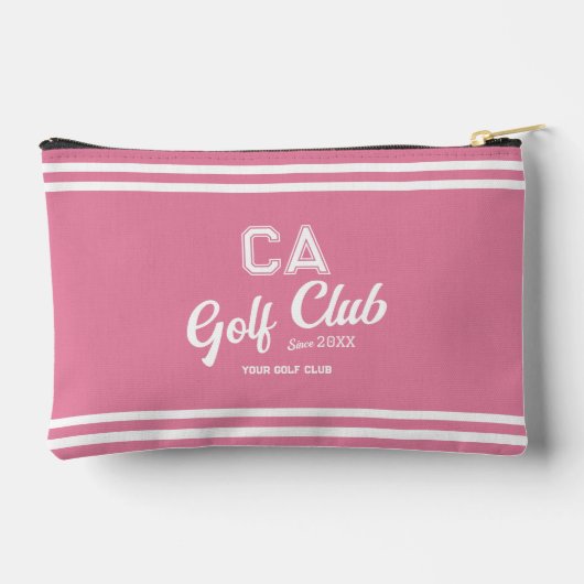 Preppy Pink Golf Club Custom Wappen Zubehörtasche (Rückseite)