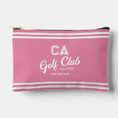 Preppy Pink Golf Club Custom Wappen Zubehörtasche (Vorderseite)