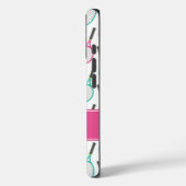 Preppy Pink Green Aquamarin Tennis Muster Personal Case-Mate iPhone Hülle (Rückseite / Links)