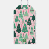 Preppy Pink & Green Christmas Bell Swag Geschenkanhänger (Rückseite)