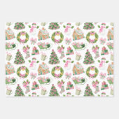 Preppy Pink & Green Christmas Geschenkpapier Set (Vorderseite 2)