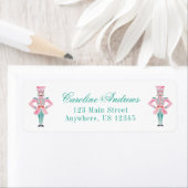 Preppy Pink & Green Christmas Nutcracker Adresse (Insitu)
