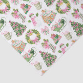 Preppy Pink & Green Christmas Seidenpapier (Ausschnitt)