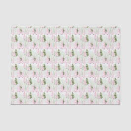 Preppy Pink & Green Christmas Tree Seidenpapier