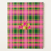 Preppy Pink & Green Karo | Monogrammierte Planerin Planer (Rückseite)