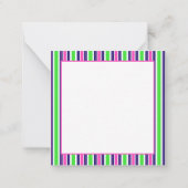 Preppy Pink Green Navy Blue Strip Monogram Mitteilungskarte (Rückseite)