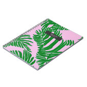 Preppy Pink & Green Palm Blätter Notizblock (Linke Seite)