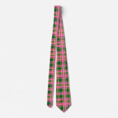 Preppy Pink & Green Plaid Neck Tie Krawatte (Rückseite)