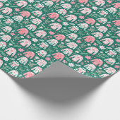 Preppy Pink & Green Ugg Weihnachtssüßer Geschenkpapier (Ecke)