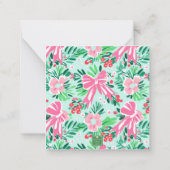 Preppy Pink & Green Weihnachtsfeier Mitteilungskarte (Rückseite)