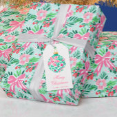 Preppy Pink & Green Weihnachtsschmuck Geschenkanhänger