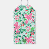 Preppy Pink & Green Weihnachtstür Geschenkanhänger (Rückseite)