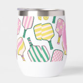 Preppy Pink Green & Yellow Pickleball Monogram (Rechts)