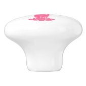 Preppy Pink Hummer auf Weiß Keramikknauf (Seitenansicht)