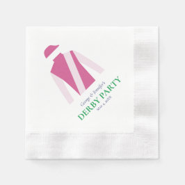 Preppy Pink Jockey Silks Derby Party Personalize Serviette