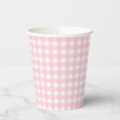 Preppy Pink Kariert Gingham Party Pappbecher (Links)