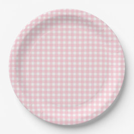 Preppy Pink Kariert Gingham Party Pappteller
