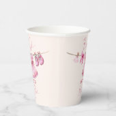 Preppy pink Kleidung auf der Linie Baby Dusche Cus Pappbecher (Rechts)