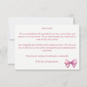 Preppy pink Kleidung auf einer Linie Mädchen Babyd Dankeskarte (Rückseite)