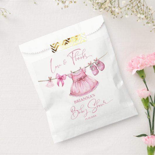 Preppy pink Kleidung auf einer Linie Mädchen Babyd Geschenktütchen (Versiegelt)