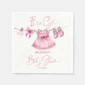 Preppy pink Kleidung auf einer Linie Mädchen Babyd Serviette (Vorderseite)