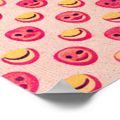 Preppy pink Lächeln Emoji Farbe Poster Geschenke. (Ecke)
